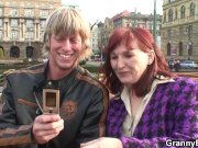 Hot grandma in stockings riding 1/16