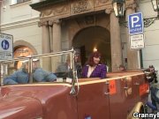 Hot grandma in stockings riding 3/16