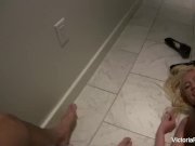 Blonde hottie Victoria teases him w/ her ass 8/16