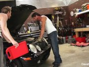 Busty hotties Dava & Sara fuck the mechanics 1/16