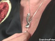 Hot granma takes two cocks after photosession 4/16