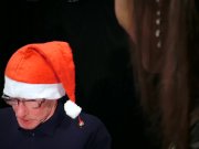 8 Seniors gang bang sexy Santa dressed girl 1/16