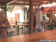 Two dudes have fun with very old granny 1/16