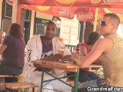 Two dudes have fun with very old granny 2/16