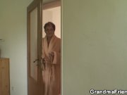 Two dudes have fun with very old granny 7/16