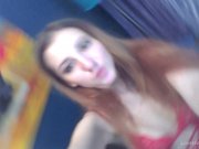 Babe in red lingerie acting naughty 9/16