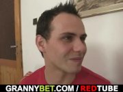 Old bitch jumps on young cock 6/16