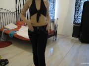 Redhead teen Maggie dancing and teasing 2/16