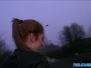PublicAgent Gullible ginger fucked over a car 12/16