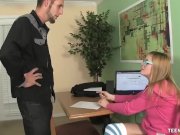 Blonde teen handjob 5/16