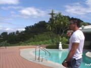 Sexy pornstar Avy gets a poolside fuck 2/16