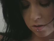 Hot babe cums hard masturbating with dildo 1/16