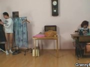 Sewing oldie pleases his horny dick 3/16