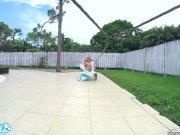 lesbian teen threesome play tug a war with a drone pulling college pussy 3/16