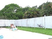 lesbian teen threesome play tug a war with a drone pulling college pussy 9/16