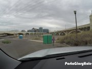 Porta Gloryhole Mature redhead tries to suck dick 15/16