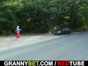 Old bitch gets nailed in the car by a stranger 1/16