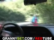 Old bitch gets nailed in the car by a stranger 3/16