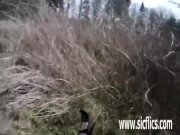 Two thugs fisting and fucking teen slut in public 7/16