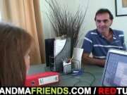 Meeting in the office ends up threesome fucking 4/16