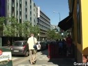 Busty old granny picked up by young stud 3/16