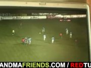 Old bitch has to get fucked by two men 1/16