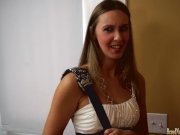 Sexy girl fingers her pussy on casting couch 2/16