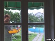 Hot old grandma rides neighbour guy's cock 4/16