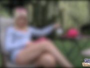 Old butler serving outdoor fuck to Sweet Cat 1/16