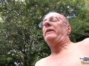 Old butler serving outdoor fuck to Sweet Cat 8/16