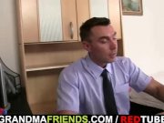 Two co-owners bang hot mature lady 1/16