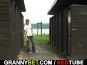 Granny gets nailed in the changing room 6/16