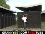 Granny gets nailed in the changing room 8/16