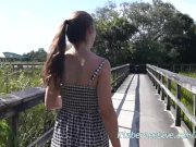 Busty Babe Kimber Lee Flashes and Gives BJ in Public Park! 4/16