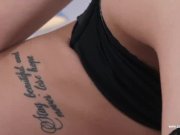 Small titted blonde with long legs in stockings maturbating with a toy 14/16