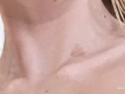 Small titted blonde with long legs in stockings maturbating with a toy 6/16