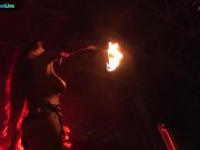Dorothy Black going topless and playing with fire 11/16