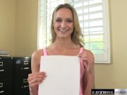 Eryn takes her first cock on camera and milks it for cum 2/16