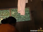 Busty ebony Rachel Raxxx loves white cock 12/16