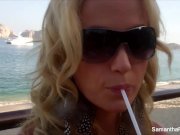 Busty blonde Samantha Saint's sexy vacation 1/16