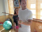 Russian Nympho fucks till she cries with pleasure at the gym 10/16