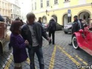 He picks up old granny bitch from street 3/16