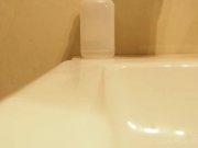 Brunette gets naked and masturbates in the bathroom 5/16