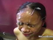Huge facial cumshots soak a tiny Asian amateur 3/16