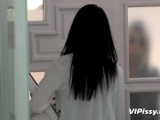 Dildo fun for horny girls who get soaked in piss and get off 1/16