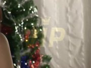 Watersports play for naughty babe as she fucks and drinks Santas piss 2/16