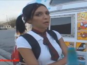 icecream truck blond short haired teen fucked and eats cumcandy 5/16