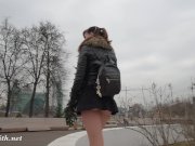 Jeny Smith upskirt no panties pantyhose in public 10/16