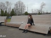 Jeny Smith upskirt no panties pantyhose in public 11/16