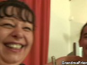 Chubby mommy swallows two young dicks 9/16